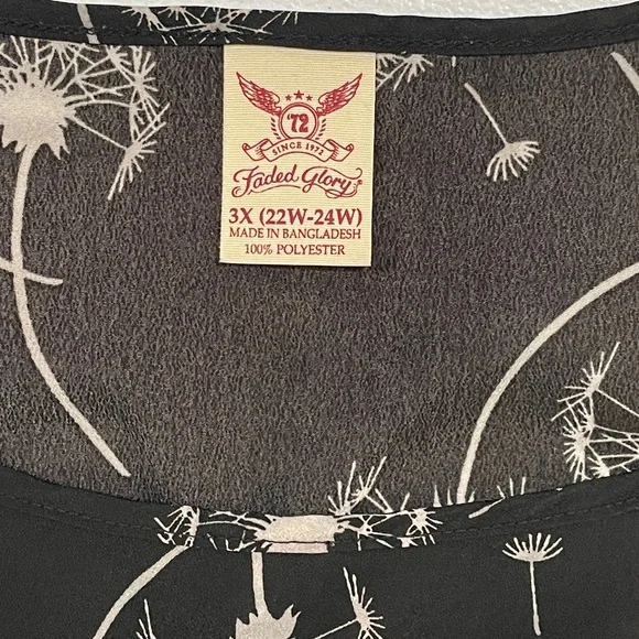 Faded Glory Black Dandelion Tank Top - Picture 6 of 7